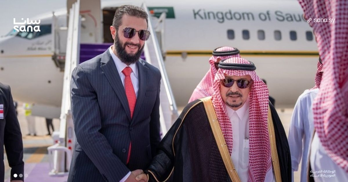 Photo: عربي21 SANA: Syrian President Ahmed al-Sharaa Meets Mohammed bin Salman in Riyadh