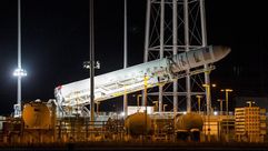 الصاروخ انتاريس وعلى متنه المركبة سيغنس في فرجينيا في 25 تشرين الاول/اكتوبر 2014