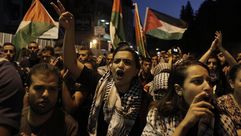 مظاهرة فلسطينيين في مدينة نازاريت تضامنا مع الأقصى والضفة - أراضي 48 - إسرائيل 8-10-2015- أ ف ب