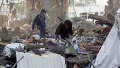 اليمن قصف قاعة العزاء غارة ا ف ب