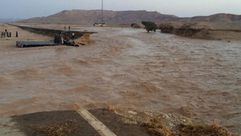 سيول فيضانات في منطقة راس غارب - مصر