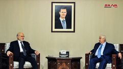 وزير الخارجية العارقي ابراهيم الجعفري وزير خارجية سوريا المعلم في دمشق سانا