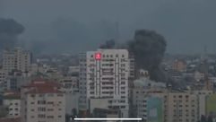 قصف برج  غزة  - اكس