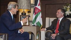 ملك الأردن عبدالله الثاني ووزير الخارجية الأمريكي جون كيري يتباحثون التهدئة في القدس ـ أ ف ب