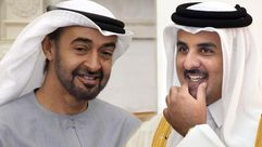 محمد بن زايد آل نهيان وتميم بن حمد آل ثاني الامارات قطر