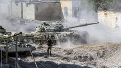 دبابة لجيش النظام السوري - أ ف ب