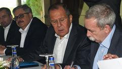 وزير الخارجية الروسي سيرغي لافروف يجتمع مه دبلوماسيون كبار من إيران وروسيا وتركيا- أ ف ب