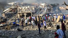 انفجار شاحنة مفخخة خارج فتدوق في العاصمة مقديشو - أ ف ب