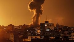 قصف غزة ليلا جيتي
