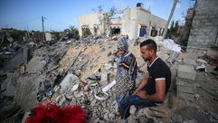 آثار تدمير الاحتلال لمنزل عروسين بغزة-الأناضول
