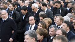 رئيس الوزراء الإسرائيلي بنيمين نتنياهو في مظاهرة باريس ضد الإرهاب ـ أ ف ب