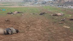 صور قتلى النظام السوري نتيجة تحطم وانفجار الطائرة على يد النصرة