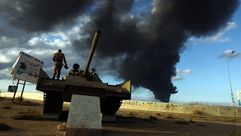 ليبيا فجر ليبيا حريق السدرة أ ف ب