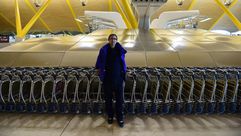 البلغاري فالنتين جورجييف في مطار مدريد في 30 كانون الاول/ديسمبر 2014
