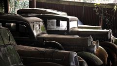 صورة بتاريخ 26 تشرين الثاني/نوفمبر 2014 لسيارات تعود لما بين ثلاثينات وسبعينات القرن الماضي في ايشير
