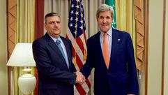 وزير خارجية أمريكا جون كيري - رئيس الهيئة للمفاوضات لمعارضة سوريا رياض حجاب - الرياض 23-1-2016