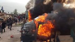 حرق دبابة تركية بدهوك- فيسبوك