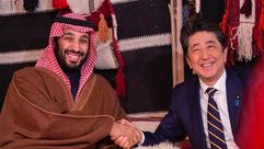رئيس وزراء اليابان في السعودية شينزو آبي و ابن سلمان  واس