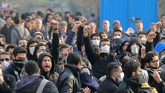 احتجاج طلاب جامعة طهران على اسقاط الطائرة الأوكرانية - جيتي