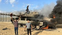 دبابة إسرائيلية دمرتها حماس.. الأناضول