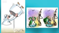 رسومات نشرتها وكالة فارس تسخر من تخفيض أسعار النفط - عربي21
