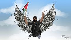 الشهيد أبو ثريا بريشة الفنان الفلسطيني محمود عباس - كاريكاتير