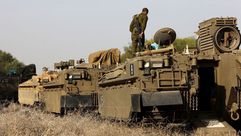 جنود الاحلتال على الحدود مع غزة- جيتي
