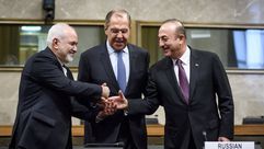 وزراء خارجية تركيا روسيا إيران- جيتي
