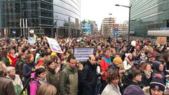 مظاهرة ضد سياسة المناخ في بروكسل- الأناضول
