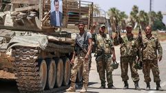 جنود في الجيش السوري عند معبر نصيب الحدودي - جيتي