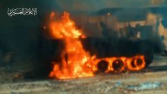 دبابة للاحتلال محترقة في غزة- إعلام القسام