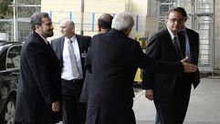 وفد الائتلاف الوطني السوري لدى وصوله إلى مقر الأمم المتحدة - الجولة الثانية جنيف2 - هادي البحرة و لؤ