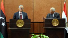 علي زيدان و حازم الببلاوي في مؤتمر صحفي في القاهرة 31-1-2014 - الأناضول