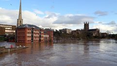 فيضانات - مدينة وورسيستر -جنوب غرب بريطانيا 13-2-2014 (أ ف ب)