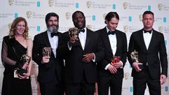فريق عمل فيلم "12 ييرز ايه سلايف" في حفل توزيع جوائز السينما البريطانية في 16 شباط/فبراير 2014