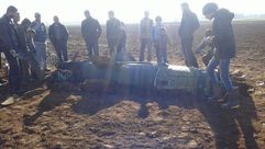 صاروخ باليستي روسي  أطلب على اعزاز - ريف حلب - سوريا 31-1-2016 الأناضول