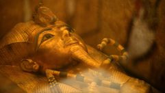 ناووس توت عنخ امون في مقبرته في وادي الملوك في مصر في 31 كانون الثاني/يناير 2019