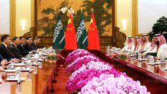 محمد بن سلمان في اجتماع مع الرئيس الصيني السعودية الصين - جيتي