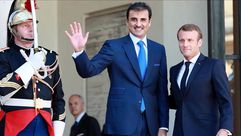 امير قطر تميم ورئيس فرنسا ماكرون- الاناضول