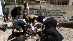 جرحى الخوثي الحوثيون الذين استهدفوا في مسجد في صنعاء 20/3/2015 - أ ف ب
