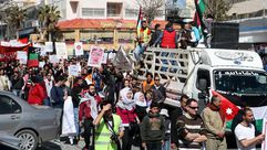 مظاهرة في الأردن ضد التوقيع الغاز مع اسرائيل - الاناضول