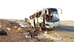 حافلة المعتمرين المصريين بعد الحادث- تويتر
