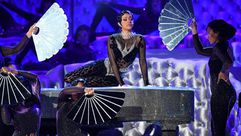 المغنية كاردي بي خلال تأديتها أغنية خلال حفلة جوائز "غرامي" في لوس أنجليس في 10 شباط/فبراير 2019