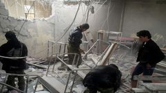 قصف للنظام السوري على دير العصافير - الغوطة الشرقية - ريف دمشق - سوريا