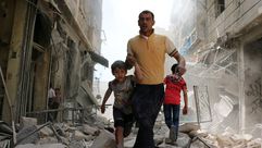 قصف للنظام السوري على حي أقيول - حلب - سوريا أ ف ب