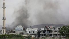دخان متصاعد في العاصمة دمشق - جيتي
