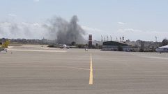 قصف مطار معيتيقة- تويتر