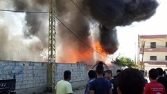 لبنان حريق اللاجئين السوريين - تويتر