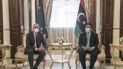 ليبيا محمد المنفي يستقبل رئيس المجلس الاوربي شارل ميشيل