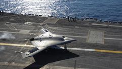 صورة وزعتها البحرية الاميركية في 9 تشرين الثاني/نوفمبر 2013 لطائرة قتالية مسيرة بدون طيار طراز اكس 4